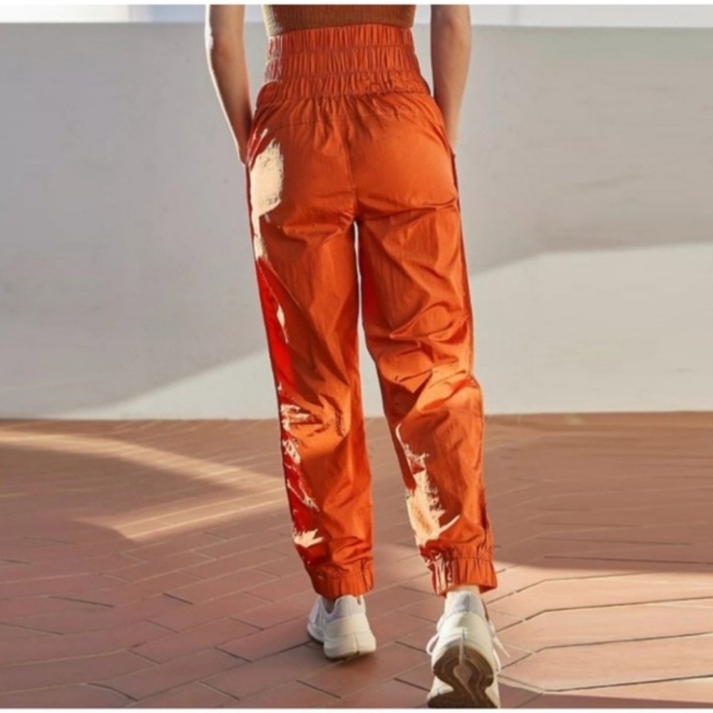 NWOT Free People The Way Home Joggers Orange Brick Rust Copper Brown Track Pants